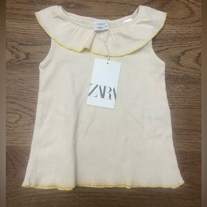 Zara Kids Cream Tank with Yellow Accents